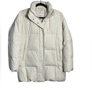 Banana Republic coat size small women’s cream light beige‎ feather down coat 🩷